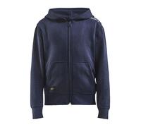 Craft Kapuzenpullover Hoodie Community FZ (Front-Reißverschluss, sportliche Passform) navyblau Kinder, Größe 158/164