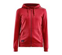 Craft Kapuzenpullover Hoodie Community FZ (Front-Reißverschluss, sportliche Passform) rot Damen, Größe S
