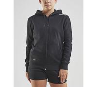 Craft Kapuzenpullover Hoodie Community FZ (Front-Reißverschluss, sportliche Passform) schwarz Damen, Größe XS