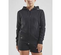 Craft Kapuzenpullover Hoodie Community FZ (Front-Reißverschluss, sportliche Passform) schwarz Damen, Größe XXL