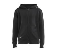 Craft Kapuzenpullover Hoodie Community FZ (Front-Reißverschluss, sportliche Passform) schwarz Kinder, Größe 146/152