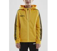 Craft Kapuzenpullover Hoodie Fullzip Pro Control gelb/schwarz Jungen, Größe 134/140