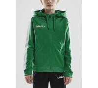 Craft Kapuzenpullover Hoodie Fullzip Pro Control grün/weiss Jungen, Größe 122/128