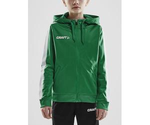 Craft Kapuzenpullover Hoodie Fullzip Pro Control grün/weiss Jungen, Größe 134/140