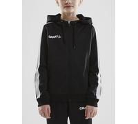 Craft Kapuzenpullover Hoodie Fullzip Pro Control schwarz/weiss Jungen, Größe 158/164