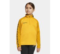 Craft Sport-Langarmshirt Squad 2.0 Halfzip (ergonomisches Design, hohe Elastizität) gelb/gold Kinder, Größe 110/116