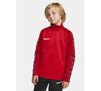 Craft Sport-Langarmshirt Squad 2.0 Halfzip (ergonomisches Design, hohe Elastizität) rot Kinder, Größe 134/140