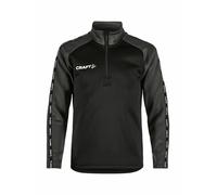 Craft Sport-Langarmshirt Squad 2.0 Halfzip (ergonomisches Design, hohe Elastizität) schwarz/grau Kinder, Größe 122/128