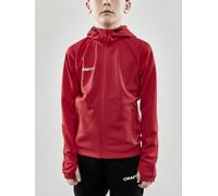 Craft Trainingsjacke Evolve Hood - strapazierfähige Mid-Layer-Kapuzenjacke aus Stretchmaterial - rot Kinder, Größe 134/140