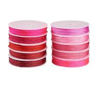 Craftdady 10 Rollen 100 m Polyester-Nylonschnur, Armbandschnur, 0,8 mm, chinesische Knotenschnur, handgefertigt, geflochtenes Seil für Perlenhandwerk, DIY, Halskette, Schmuckherstellung, Rosa