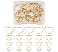 Craftdady 35 Stück Herz-Verbindungsring goldene offene Lünette Anhänger Edelstahl Metallrahmen für Schmuck Choker Armband Ohrring Herstellung