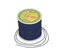Craftdady 91,4 m, 0,8 mm Nylonschnur, geflochtenes Perlenfaden, chinesisches Knoten, Makramee-Seil, Schnur für DIY-Armbänder, Halsketten, Schmuckherstellung, Preußischblau