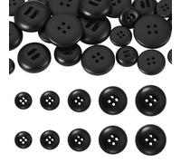 Craftdady Knöpfe aus Kunstharz, 17/20/25/30/34 mm, klein, groß, sortiert, 4 Löcher, dekorative Knöpfe für Stricken, Malen, Scrapbooking, 25 Stück