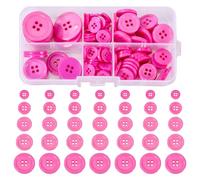 Craftdady Knöpfe aus Kunstharz, 4 Löcher, 11/15/18/20/25 mm, klein, groß, sortiert, für Stricken, Malen, Scrapbooking, 190 Stück