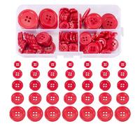 Craftdady Knöpfe aus Kunstharz, 4 Löcher, zum Nähen, 11/15/18/20/25 mm, klein, groß, sortiert, für Stricken, Malen, Scrapbooking, 190 Stück