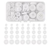 Craftdady Knöpfe aus Kunstharz, 4 Löcher, zum Nähen, 11/15/18/20/25 mm, klein, groß, sortiert, für Stricken, Malen, Scrapbooking, 136 Stück
