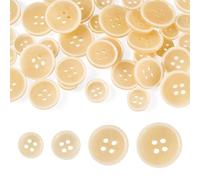 Craftdady Knöpfe aus Kunstharz, 40 Stück, 10/11,5/15/18 mm, klein, groß, sortiert, 4 Löcher, dekorative Knöpfe für Stricken, Jacken, Mäntel, Kleidung, Stricken, Malen, Scrapbooking, Weizen