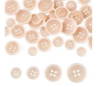 Craftdady Knöpfe aus Kunstharz, 40 Stück, 10 / 11,5 / 15 / 18 mm, klein, groß, sortiert, 4 Löcher, dekorative Knöpfe für Stricken, Jacken, Mäntel, Kleidung, Stricken, Malen, Scrapbooking, Rosarot