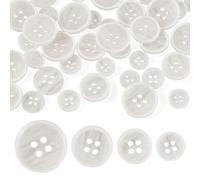 Craftdady Knöpfe aus Kunstharz, 40 Stück, 10 / 11,5 / 15 / 18 mm, klein, groß, sortiert, 4 Löcher, dekorative Knöpfe für Stricken, Malen, Scrapbooking