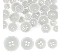 Craftdady Knöpfe aus Kunstharz, 40 Stück, 10/11,5/15/18 mm, klein, groß, sortiert, 4 Löcher, hellbraun, dekorative Knöpfe für Stricken, Malen, Scrapbooking