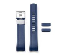 CRAFTER BLUE CB10/CB10-F Uhrenarmband mit gebogenem Ende, weiches Gummiband, Ersatz für Seiko Skx/SRPDxx/5 Sport/5 GMT-Serie, 120mm + 80mm, Kein Edelstein