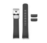 CRAFTER BLUE CB10/CB10-F Uhrenarmband mit gebogenem Ende, weiches Gummiband, Ersatz für Seiko Skx/SRPDxx/5 Sport/5 GMT-Serie, 120mm + 80mm, Kein Edelstein