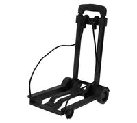 CRAFTHROU Faltbarer Handwagen Schwarz zum Einkaufen und Transportieren mit Hoher Tragfähigkeit und Doppelrad Design Einkaufstrolley aus Polypropylen und Legierung