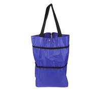 CRAFTHROU Faltbarer Tragbarer Einkaufswagen aus Oxford Stoff Leichter Gemüsetrolley mit Klappbarem Design für Camping und Reisen Kompakter Einkaufstrolley in Blau