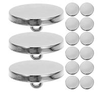 CRAFTHROU Silberne Metallknöpfe Modisch und Vielseitig aus Zinklegierung 30 Stück Flache Kostümknöpfe zum Nähen 18mm Groß für Selbstgemacht und Bekleidungsprojekte