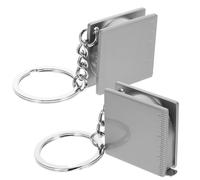 CRAFTHROU Tragbares Metall Maßband 2 Stück 1m mit Schiebeschloss Kleines Einziehbares Rollmeter als Schlüsselanhänger für Outdoor und Haushalt