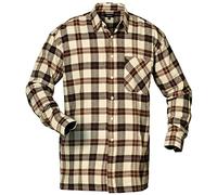Craftland Nashville Flanell-Hemd ★ Herren | Mehrfarbig | Kariert | Pflegeleicht | Strapazierfähig | Lange Ärmel | Brusttasche Knopfleiste 100% Baumwolle Top Preis (M, Beige/Braun/Blau)
