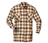 Craftland Nashville Flanell-Hemd ★ Herren | Mehrfarbig | Kariert | Pflegeleicht | Strapazierfähig | Lange Ärmel | Brusttasche Knopfleiste 100% Baumwolle Top Preis (L, Beige/Braun/Blau)