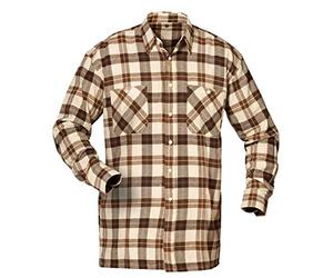 Craftland Nashville Flanell-Hemd ★ Herren | Mehrfarbig | Kariert | Pflegeleicht | Strapazierfähig | Lange Ärmel | Brusttasche Knopfleiste 100% Baumwolle Top Preis (L, Beige/Braun/Blau)