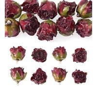 Craftora 10 Stück trockene Rosen-Anhänger, Rose, Blumen-Charms, natürliche echte Blumen, baumelnde Charms, Kunststoff-Anhänger für selbstgemachte Halsketten, Ohrringe, Schlüsselanhänger