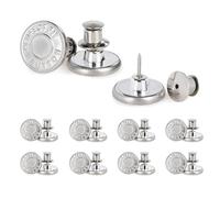 CraftWerk Jeansknöpfe ohne Nähen - Abnehmbarer Hosenknopf für Jeans, Hosen oder Taschen - Ersatz Knopf aus Metall 17mm - 10er Pack