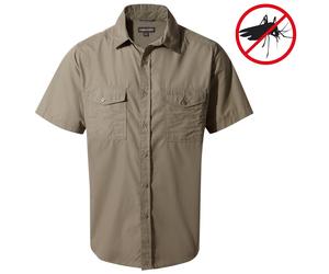 Craghoppers NosiDefence Kiwi Shirt Kurzarm Hemd Herren Insektenabwehr Pebble L