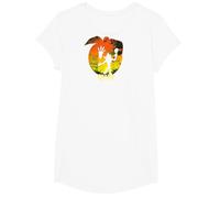 Crash Bandicoot Offiziell - Aku Aku Silhouetten Distressed T-Shirt Schwarz Unisex Erwachsene & Kinder, Kurzarm, Klassische Passform, Stretch, Polyester, Crew-Ausschnitt, Retro, Klein