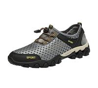 Crazboy Herren-Wanderschuhe, Wanderschuhe, atmungsaktive Sportschuhe aus Mesh, rutschfeste, verschleißfeste Outdoor-Wanderschuhe, Watschuhe, Angelschuhe, Strandschuhe, Reiseschuhe