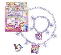 CRAZE GALUPY UNICORN Kinder Schmuck Set Mädchen mit 1 Halskette, 1 Armband & 1 Ring in rosa oder lila - Einhorn Kinderschmuck Mädchen ab 4 Jahre