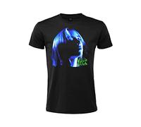 Crazy For Rock Billie Eilish Offizielles T-Shirt mit Aufdruck Blau Grün Kurzarm 100% Baumwolle Schwarz Unisex Erwachsene Jungen, Schwarz , XS