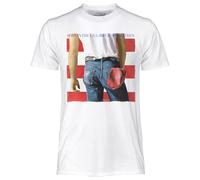 CRAZY FOR ROCK Bruce Springsteen T-Shirt, offizielles Born in den USA, Unisex, Baumwolle, reguläre Passform, für Erwachsene und Jungen, Weiß, Large