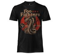 CRAZY FOR ROCK Foo Fighters Schlangen T-Shirt, offizielles Unisex-T-Shirt, reguläres Baumwoll-Oberteil, Erwachsener Junge, Schwarz , M