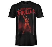 CRAZY FOR ROCK Michael Jackson offizielles Thriller T-Shirt, Unisex, Baumwolle, reguläre Passform, für Erwachsene und Jungen, Schwarz , XL