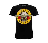 Crazy for Rock T-Shirt Guns N Roses Logo Rose und Revolver Original Band Lizenzprodukt Schwarz Unisex Kindergröße, Schwarz, 5-6 Jahre