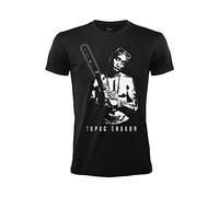 Crazy for Rock T-Shirt Tupac Shakur Rapper 2 Pack, offizielles Hip Hop-Trikot, Uni, Schwarz, Weiß, Erwachsene, Jungen, Schwarz , L