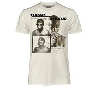 CRAZY FOR ROCK Tupac Offizielles T-Shirt Poetry, Unisex, Baumwolle, reguläre Passform, für Erwachsene und Jungen, beige, XL