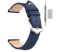 Crazy Horse Leder Uhrenarmband 22mm Blau für Herren Damen Ersatzarmband