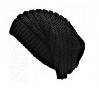 CRAZY LIZARD Rasta-Hut für Dreadlocks, einfarbig, Bob-Marley-Mütze, Dreadlock-Zubehör, Herren-Tams-Beanie-Mütze, Jamaikanischer Stil, Hüte für Damen und Herren, in sechs Farben, Schwarz , L