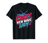 Crazy New Wave Lady im Retro-Musikstil Preisgünstiges Grafik-T-Shirt