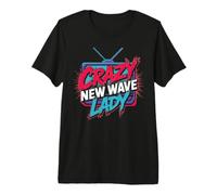 Crazy New Wave Lady im Retro-Musikstil Premium T-Shirt